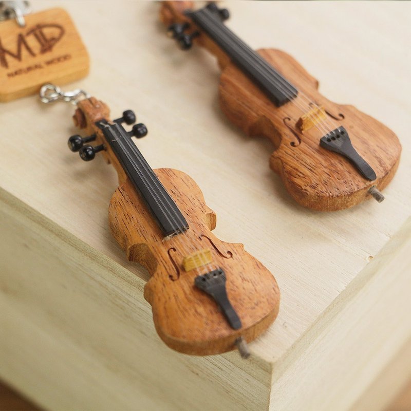 MD 仿真乐器吊饰 大提琴 Cello - 钥匙链/钥匙包 - 木头 咖啡色