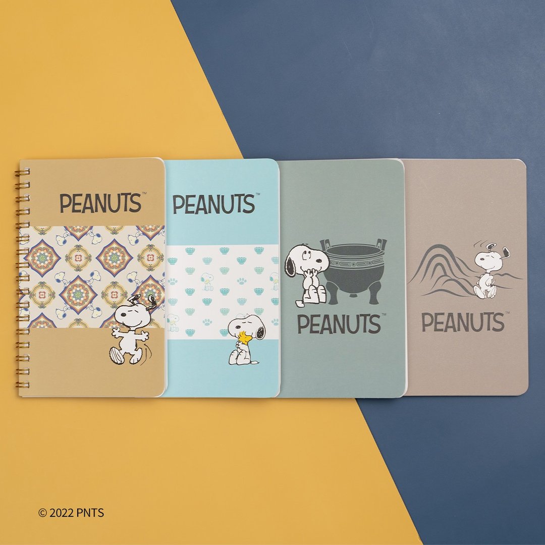 故宫 x PEANUTS 48k 线圈双格式笔记 10 x 18cm【4 件组】 - 笔记本/手帐 - 纸 多色