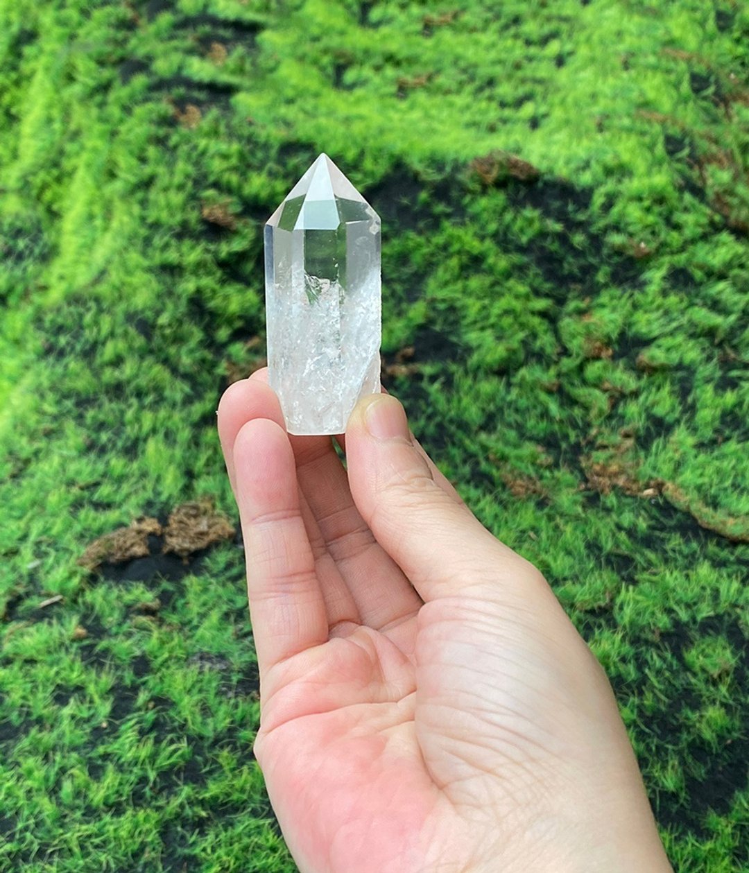 天然彩光白水晶柱 疗愈 开运 净化 能量 办公室风水 摆件 - 摆饰 - 水晶 白色