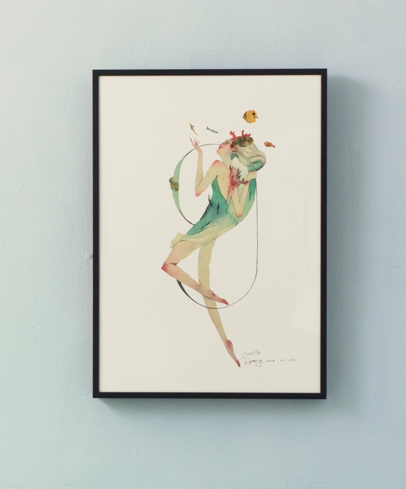 限量复制画作【忆起你的原始灵魂】9号 海洋 (含框) - 海报/装饰画/版画 - 纸 粉红色