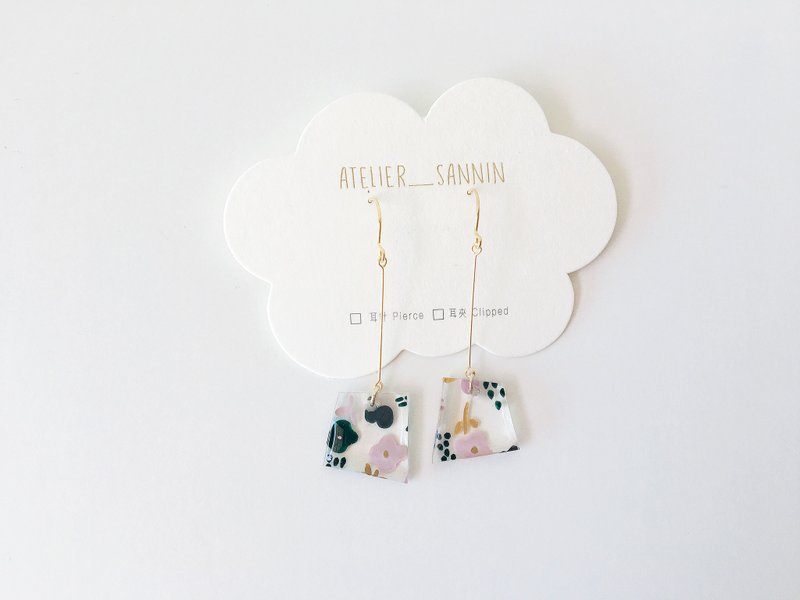 绿野仙踪系列-奥兹国的访客 手绘 垂坠 手作 手工耳环 耳针/耳夹  - 耳环/耳夹 - 其他材质 绿色