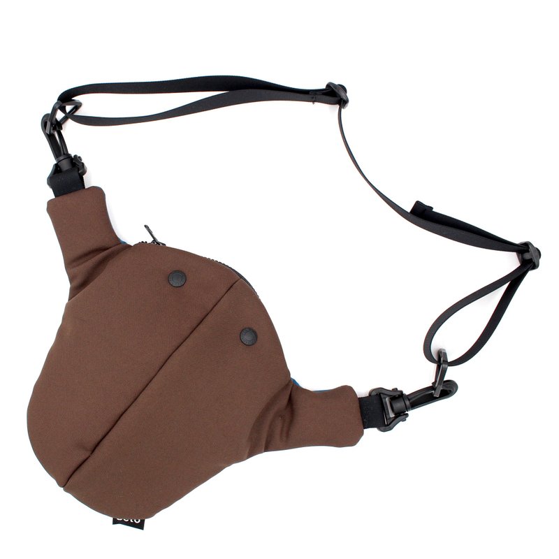 小动物中型随身包 - 侧背包/斜挎包 - 聚酯纤维 咖啡色