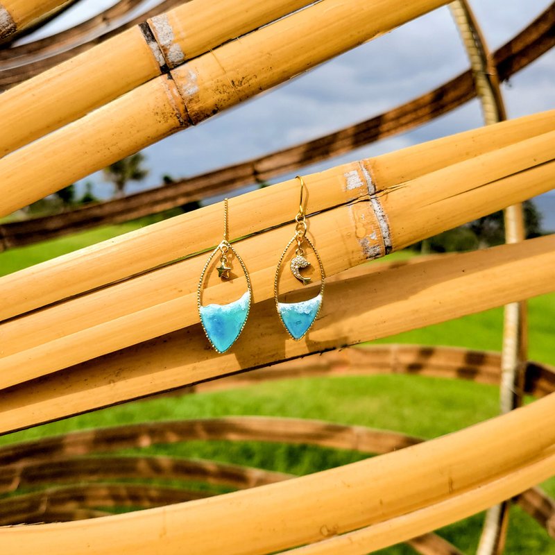 星星 海豚 海浪 耳环 树脂 个性 海洋风 - 耳环/耳夹 - 树脂 蓝色