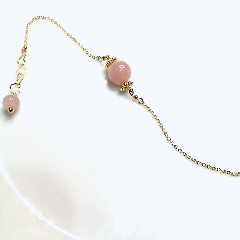 金银财宝Jinyincaibao 爱情-人缘 14k包金简约粉晶链 - 手链/手环 - 宝石 