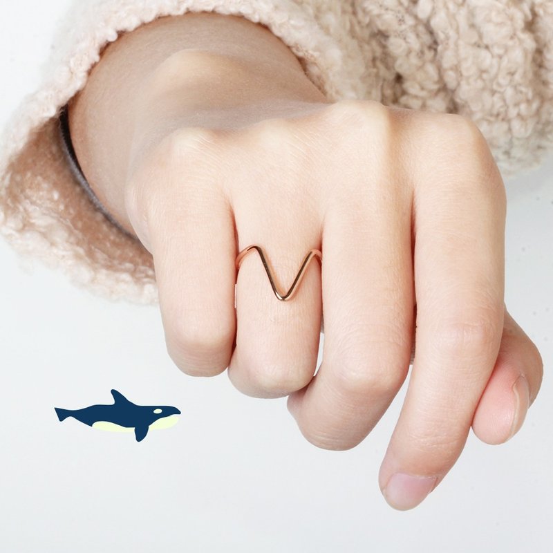 欧美几何三角 925纯银 戒指 - 戒指 - 纯银 金色