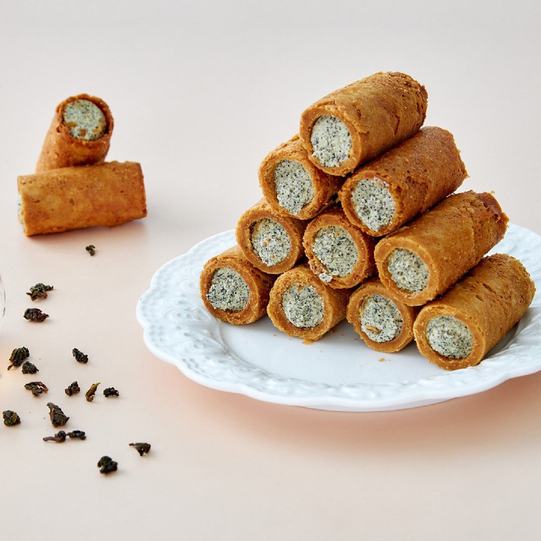 原味时代【减醣低GI】顶级奢蛋卷-伯爵红茶(16入/盒) - 零食/点心 - 新鲜食材 黑色