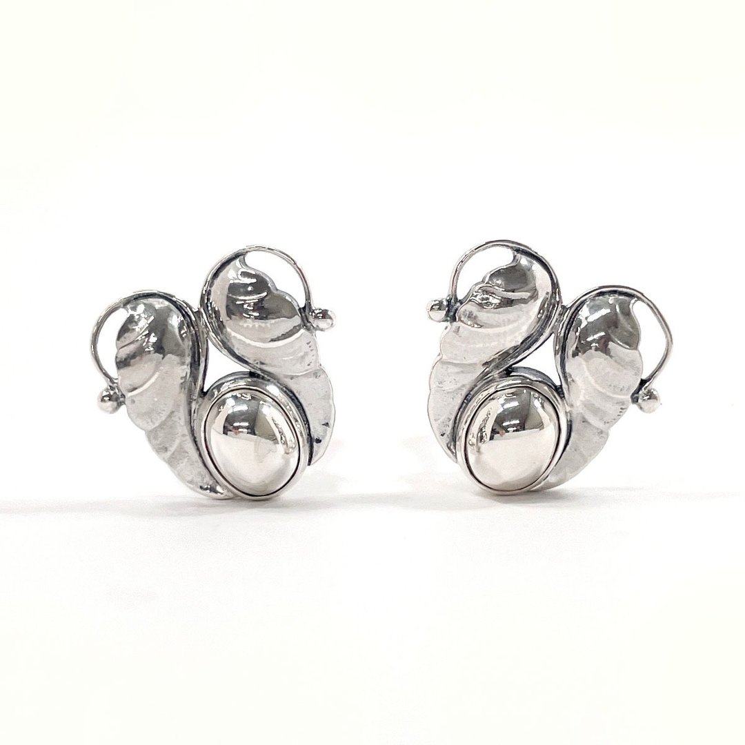 【日本直送 二手美品】Georg Jensen 乔治杰生 耳环 纯银 925 古董 饰品 抛光翻新 - 耳环/耳夹 - 纯银 银色