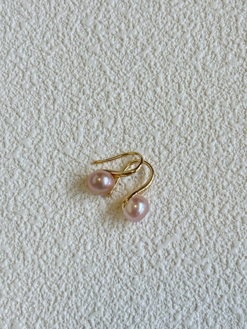 YuanPearl天然极光紫粉珍珠耳环通勤百搭耳环 - 耳环/耳夹 - 珍珠 