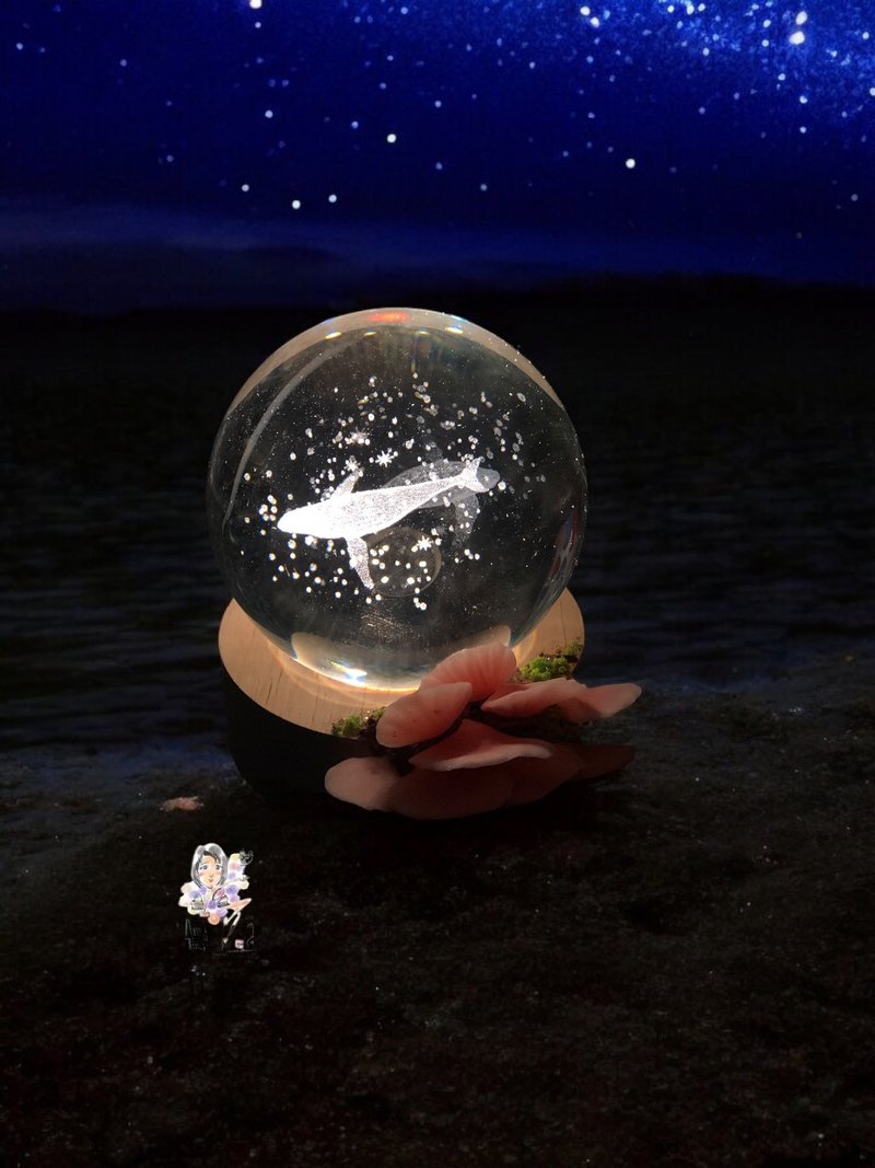 粉红菇造型水晶球小夜灯 - 其他 - 粘土 