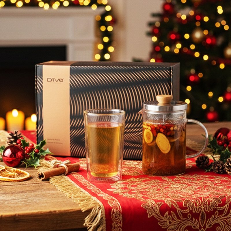 圣诞节送礼推荐丨Driver 茶壶茶杯圣诞礼盒组 - 茶具/茶杯 - 玻璃 