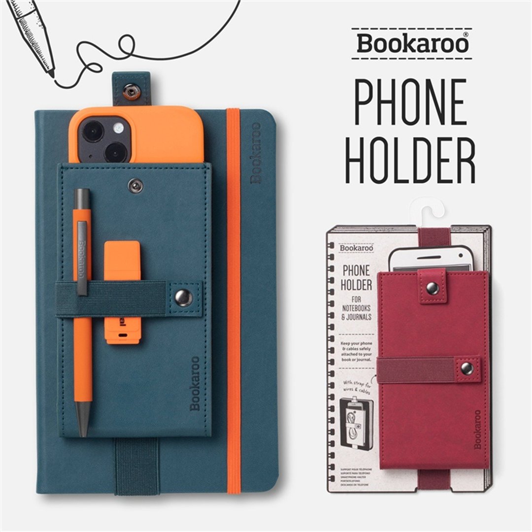 Bookaroo便攜手機收納包 皮質绑带工作學習出差适用A5工作本 - 卷线器/电线收纳 - 其他材质 