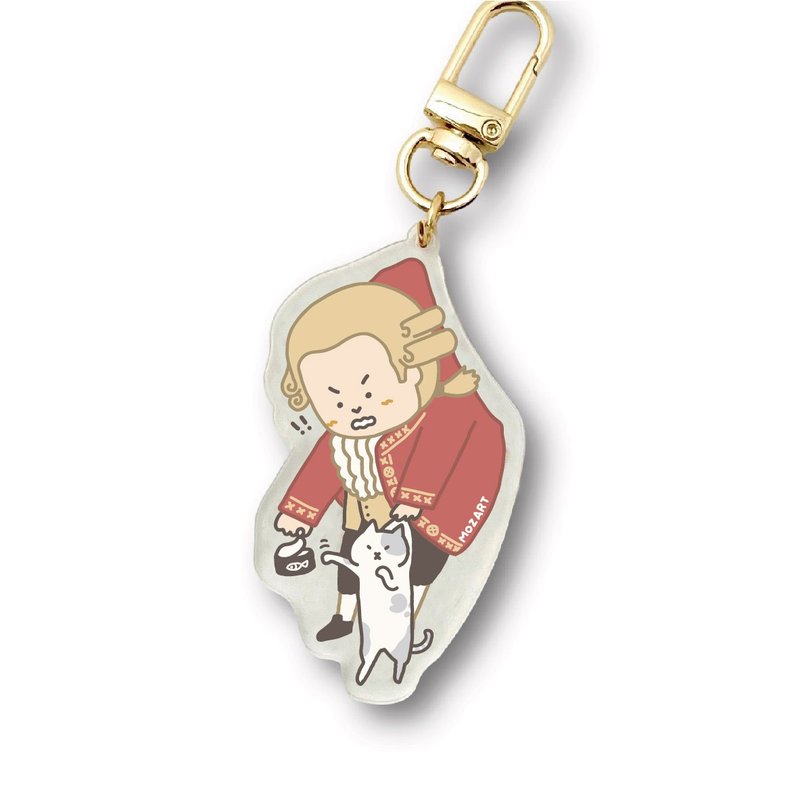 【莫札特】压克力吊饰| 古典音乐 | Music Gift - 钥匙链/钥匙包 - 压克力 白色