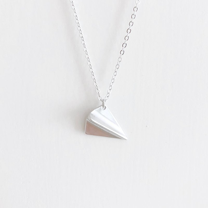 银飞机。纸飞机 项链 Sliver。Paper Airplane Necklace - 项链 - 其他金属 银色