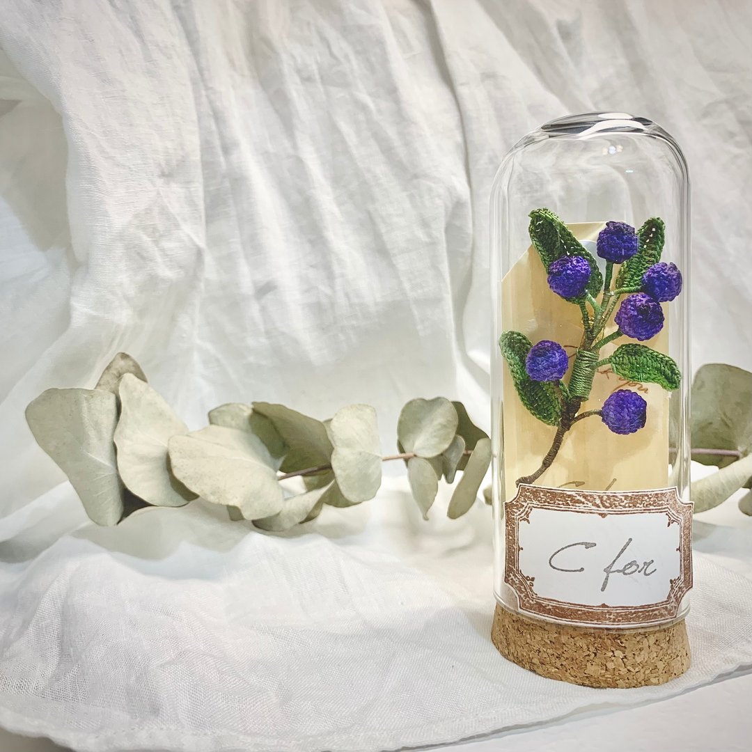 Blueberry 蓝莓 钩织 编织 胸针 襟花 襟针 brooch 手染 可定制 - 胸针 - 棉 蓝色