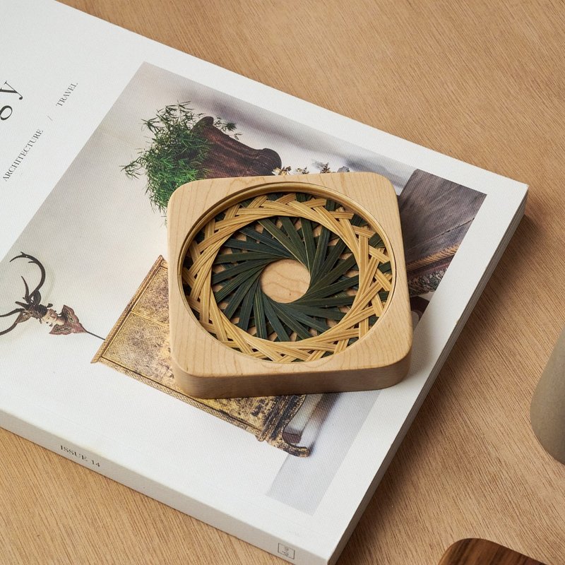 【双11周年庆】限量优惠组合-买手工竹编杯垫 送玻璃杯 - 杯垫 - 木头 咖啡色