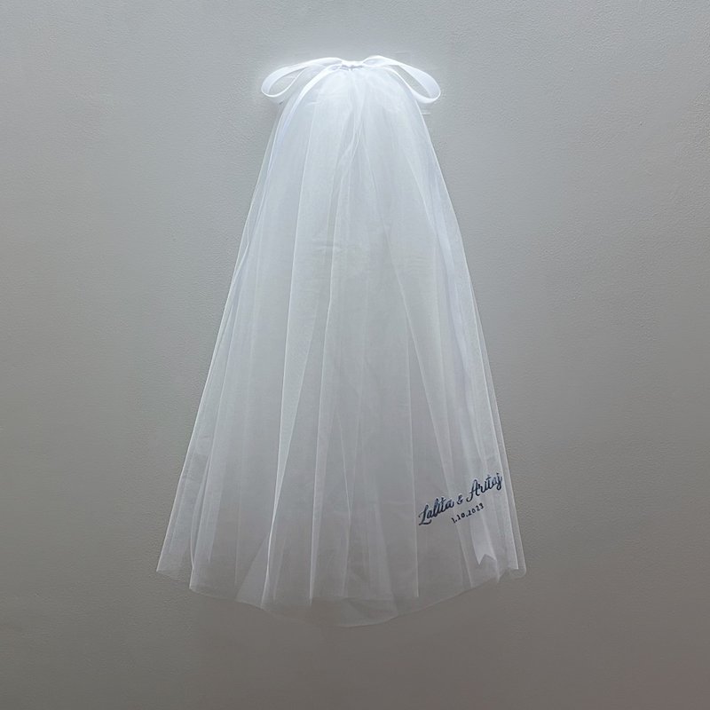 Ribbon Veil : Wedding bridal veil - 发饰 - 绣线 
