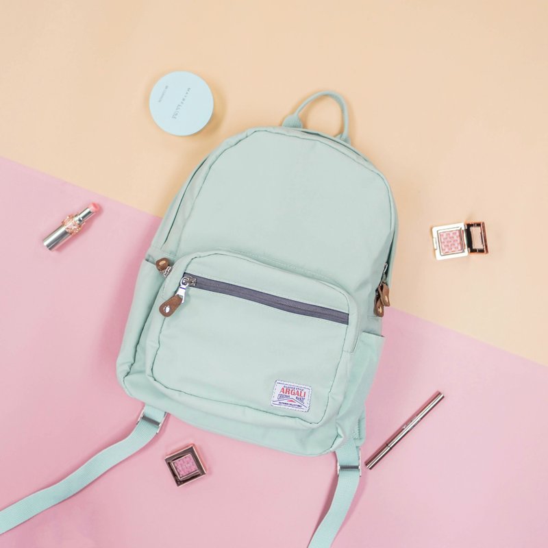 女生粉色系 户外 简约 后背包 Backpack 粉绿 - 后背包/双肩包 - 纸 绿色