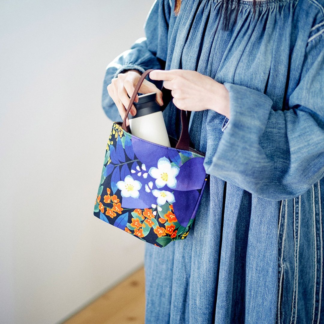 Mini Tote Bag Kazekobana [Made in Japan] - 手提包/手提袋 - 棉 黑色