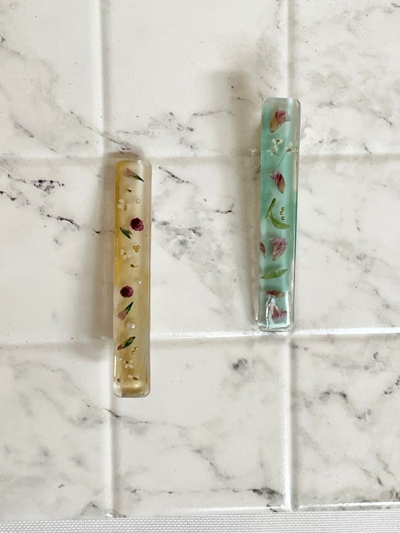 森林系列 永生花-日本鸢尾花 朝颜樱 发夹 - 发饰 - 树脂 多色