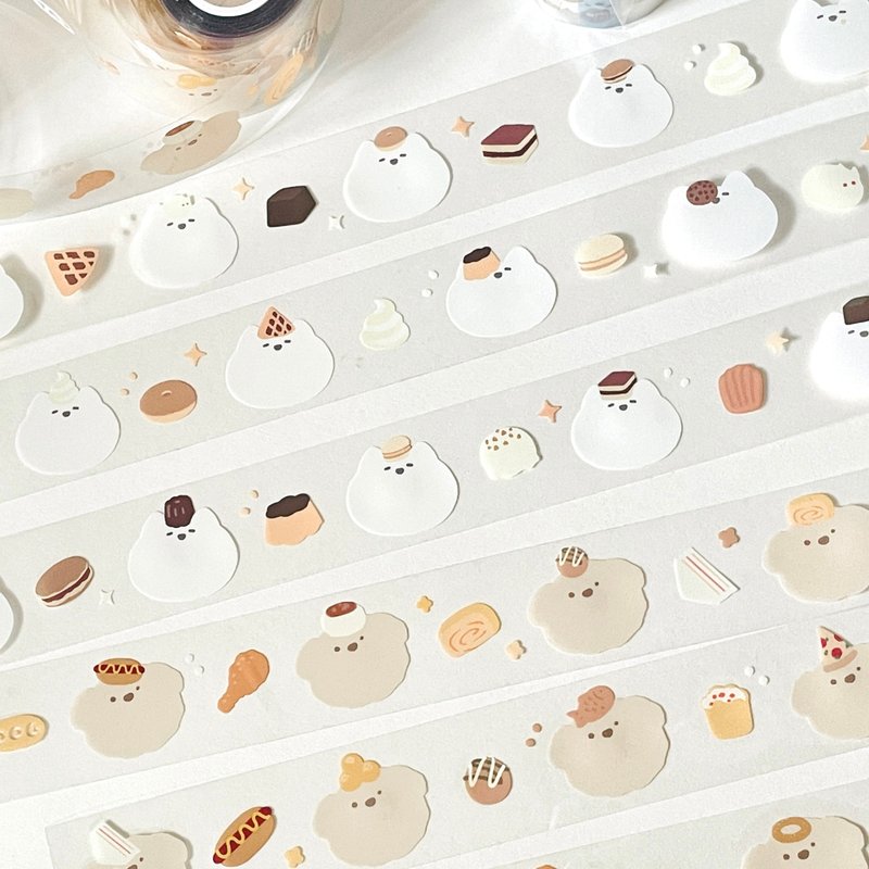 来点甜与咸' 亮面PET纸胶带 /猫与狗 毕业礼物 - 纸胶带 - 塑料 