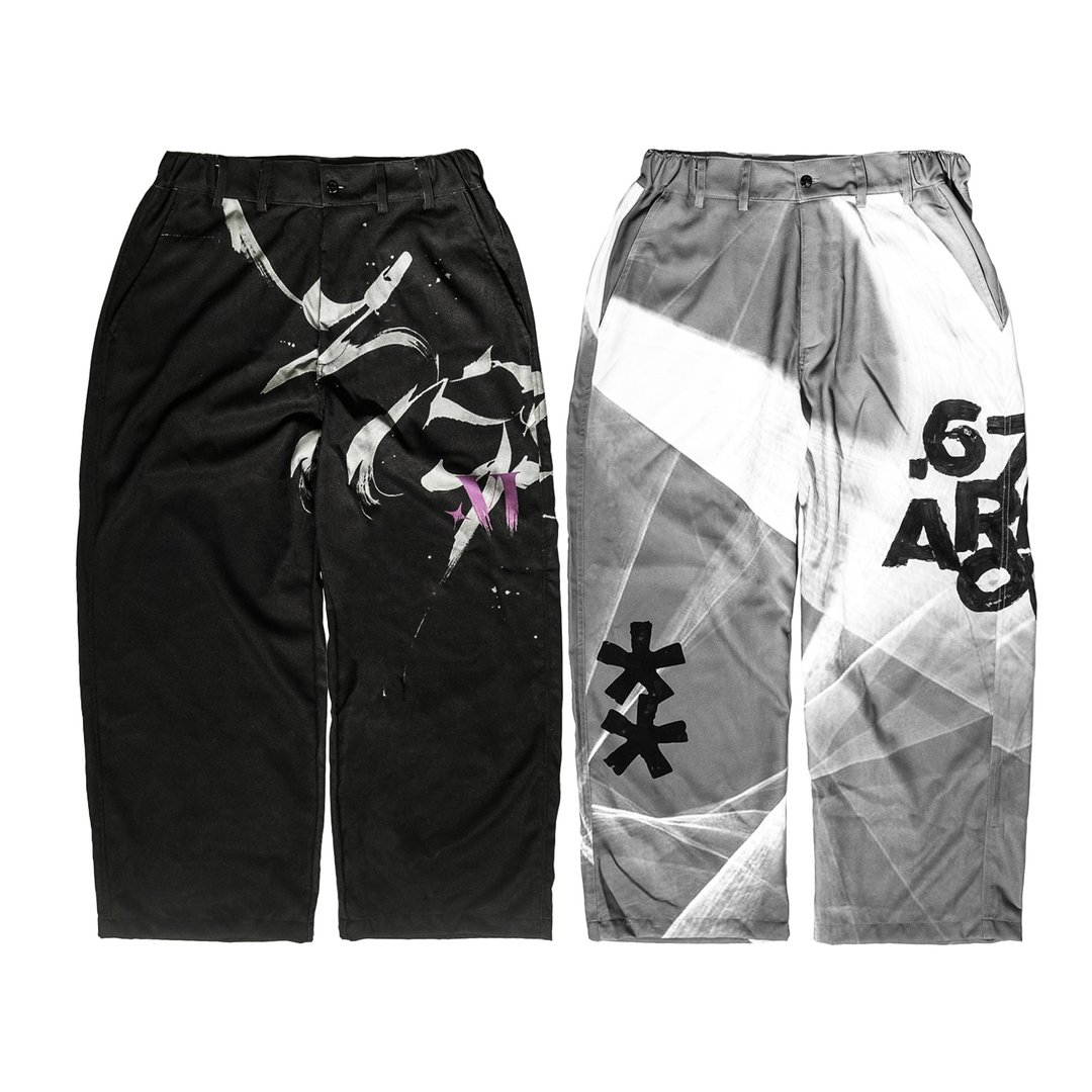 .67ARROW BLOCKADE_WIDE LEG PANTS_宽裤 长裤 宽口西装裤 复古 - 男士长裤 - 聚酯纤维 多色
