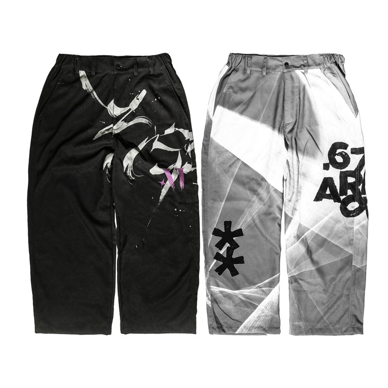 .67ARROW BLOCKADE_WIDE LEG PANTS_宽裤 长裤 宽口西装裤 复古 - 男士长裤 - 聚酯纤维 多色