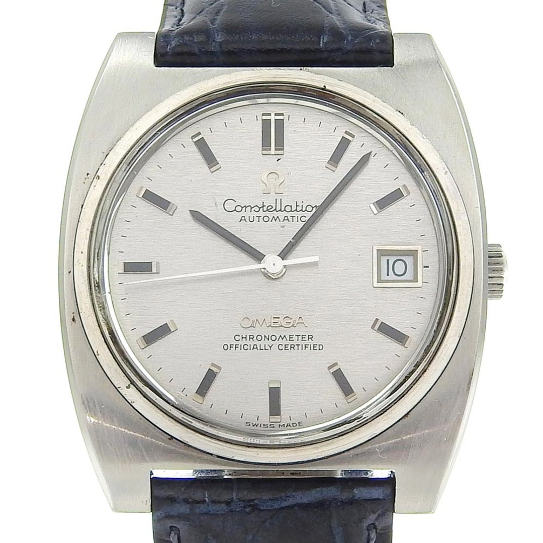 【日本直送】欧米茄 OMEGA 星象 (Constellation) 腕表 计时腕表 cal.1001 不锈钢 x 压纹皮革 自动上链 银色表盘 男士【二手】 - 女表 - 不锈钢 银色