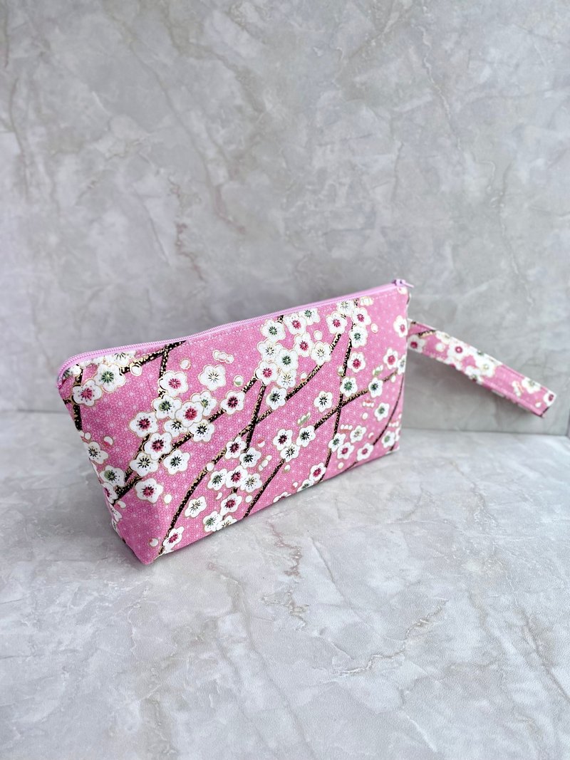 拉链 收纳袋 红包袋 手拿包 - 化妆包/杂物包 - 棉．麻 粉红色