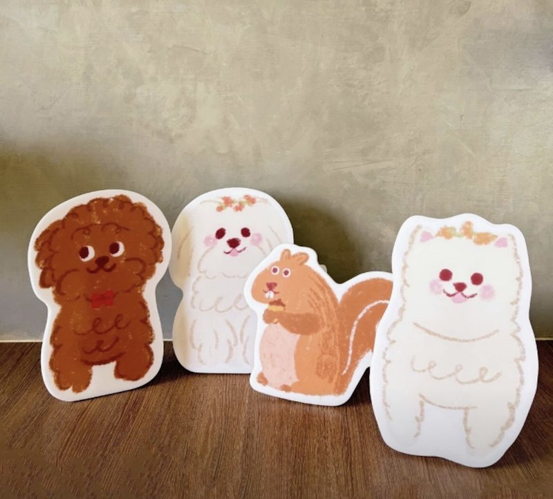 婚礼周边 | 定制插画毛孩拍照立牌 地面立牌 婚礼背板 似颜绘 - 婚礼誓言书 - 防水材质 多色