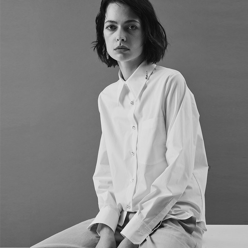 基本经典款长袖衬衫 - 女装衬衫 - 棉．麻 