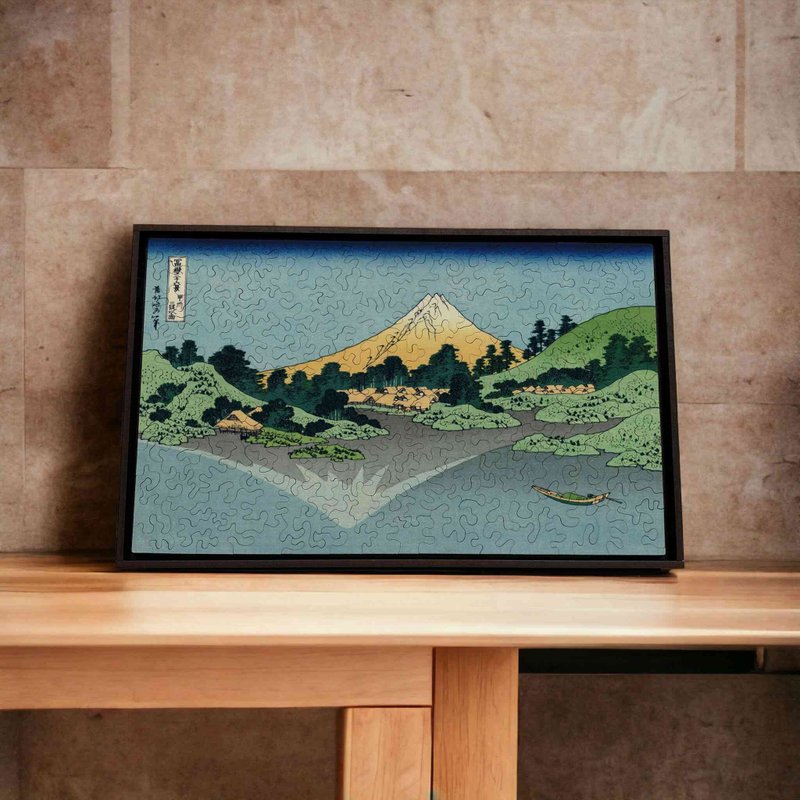 葛饰北斋-甲州三坂水面【壁虎拼图】 - 摆饰 - 木头 蓝色