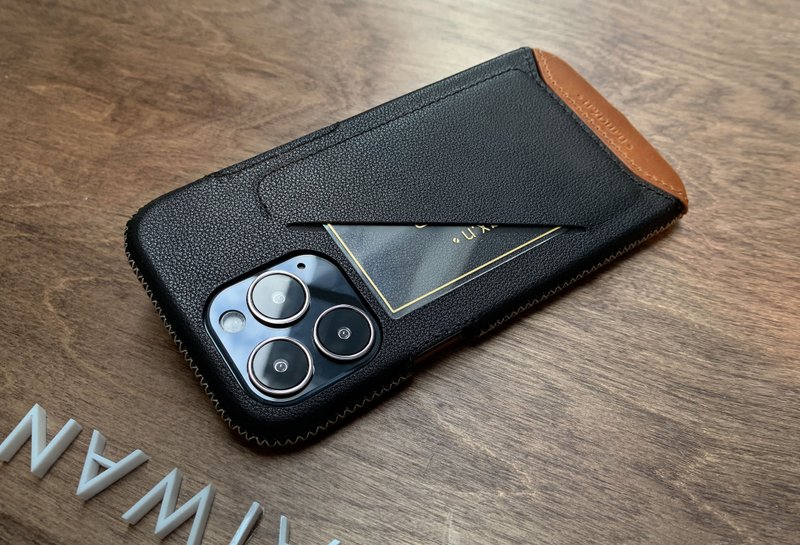 iPhone 13/13Pro 经典系列全包覆手机皮套 -碳黑 - 手机壳/手机套 - 真皮 黑色