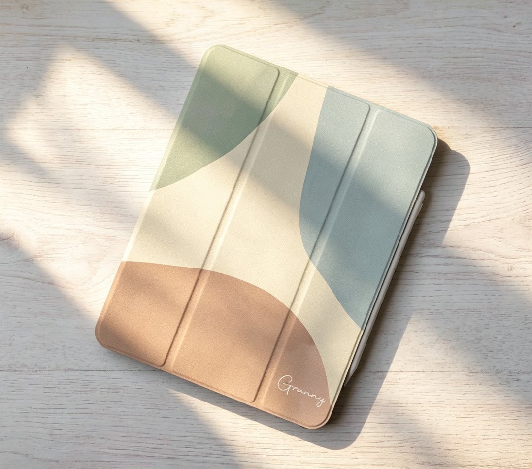 免费加名北欧抽象风 iPad case 笔槽保护壳 Pro 13 Air 7 11 代 12.9 - 平板/电脑保护壳 - 塑料 多色