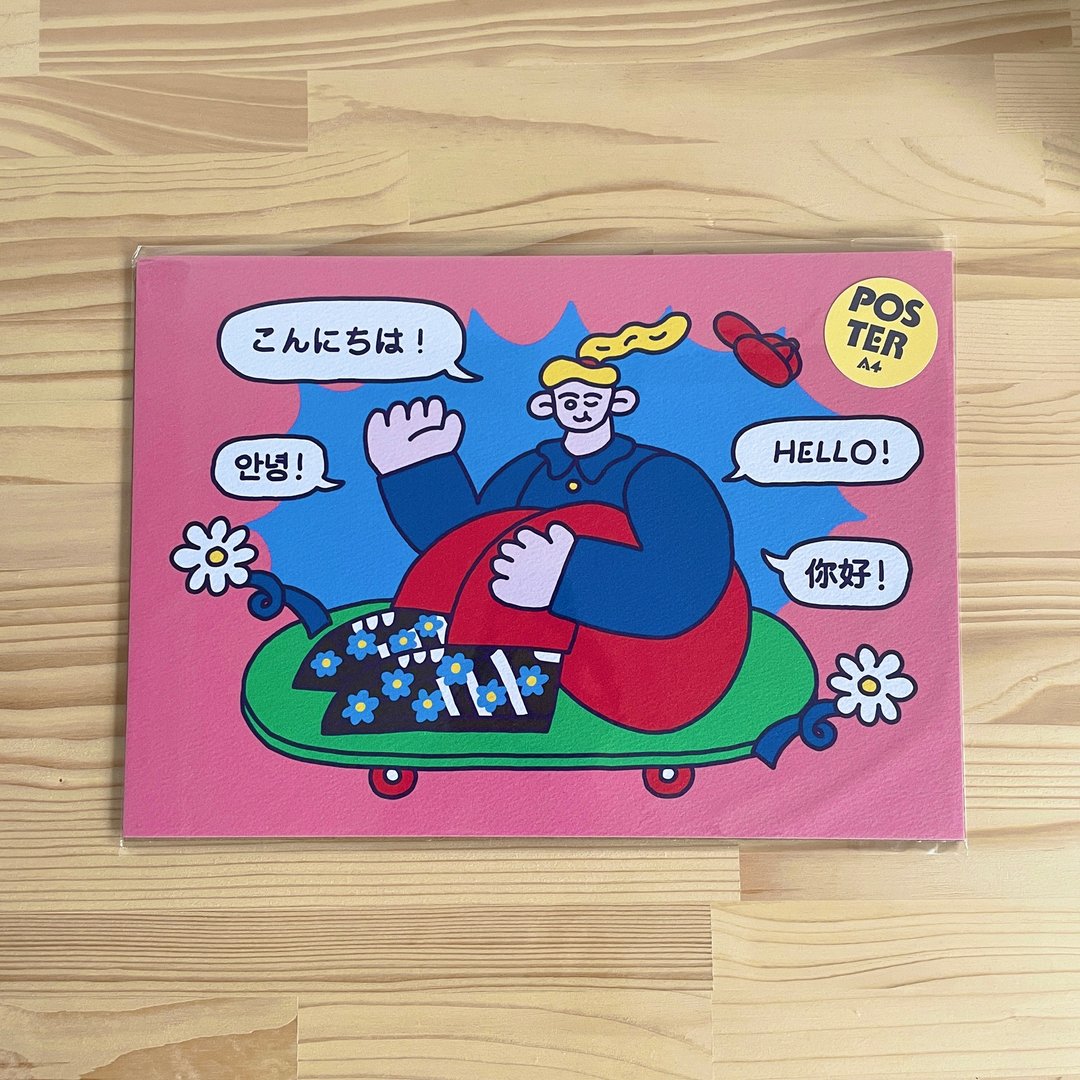 海报女孩你好 - 海报/装饰画/版画 - 纸 
