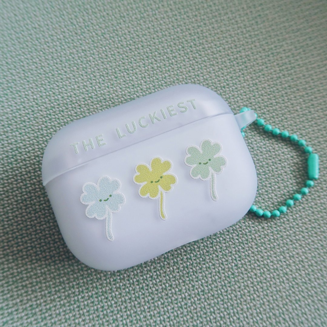 幸运草 - AirPods / AirPods Pro 软耳机保护套 - 耳机收纳 - 塑料 绿色
