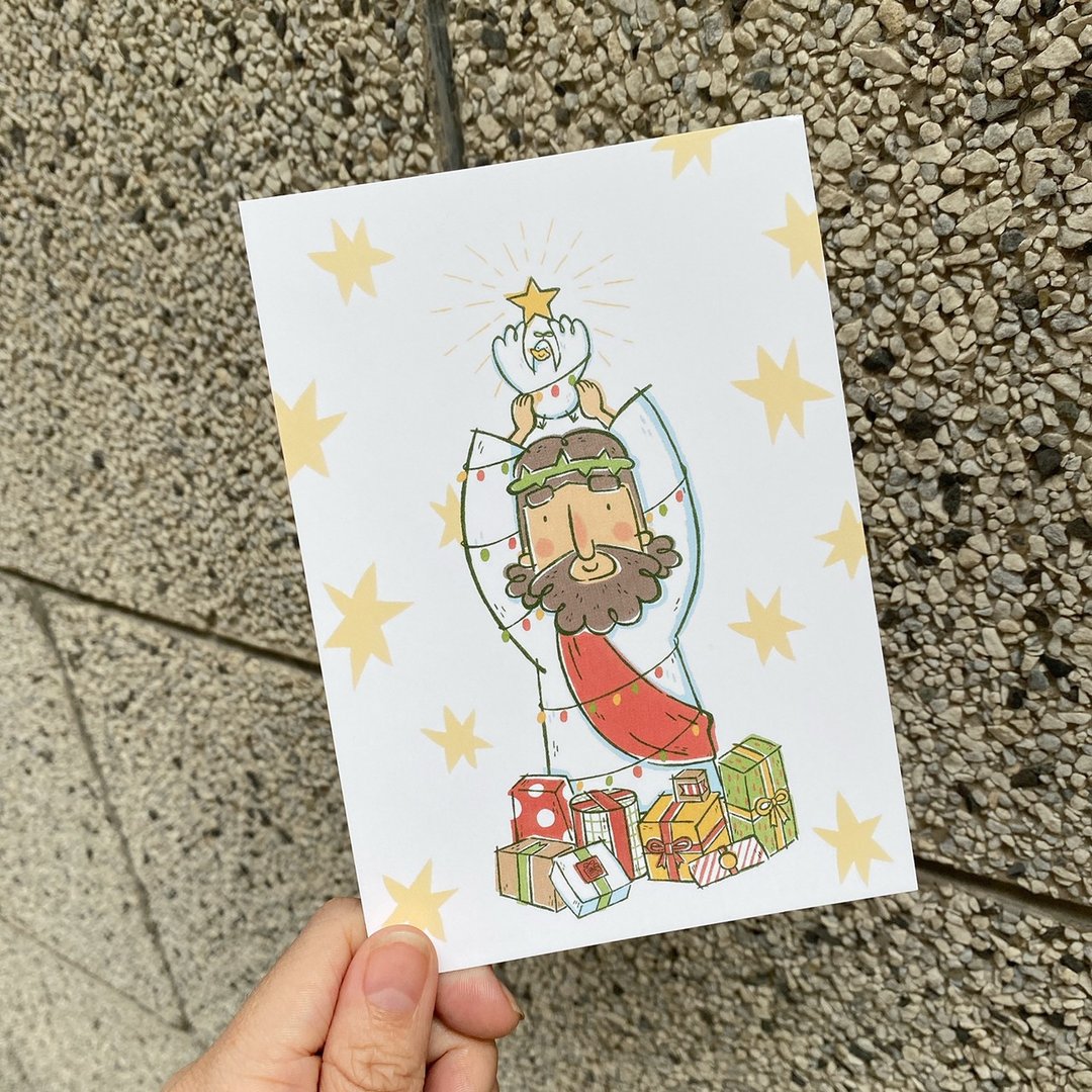 圣诞明信片-星星稣哥 - 卡片/明信片 - 纸 