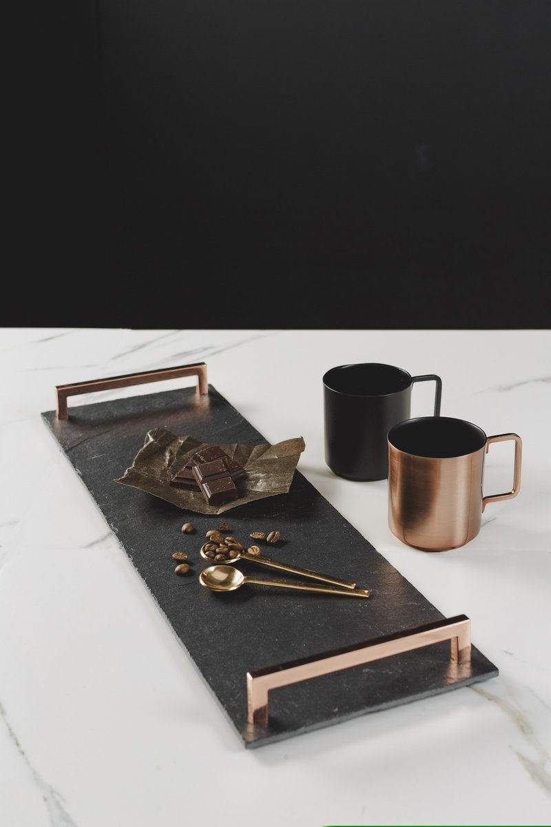 (新货上架)  玫瑰金手把食物托盘(大)  - 英国 - 盘子/餐盘/盘架 - 石头 