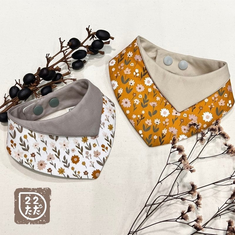 22ただ。ninitada。双层花布领巾-秋花白色款 - 衣/帽 - 棉．麻 白色