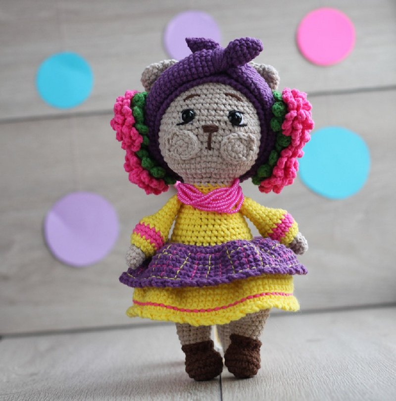 Toy cat in Ukrainian clothes, Cat lover, Handmade knitted cat toy - 玩具/玩偶 - 其他材质 