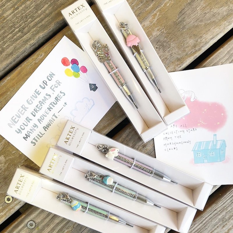 【饰品笔出清优惠】ARTEX缩项链笔 银葱款六色可选 - 项链 - 铜/黄铜 多色