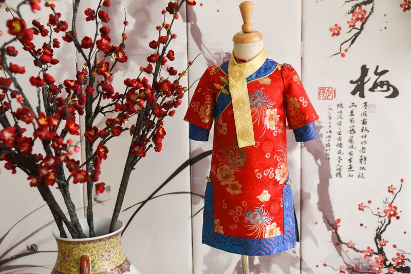 蚕丝缎 格格服 - 其他 - 棉．麻 红色