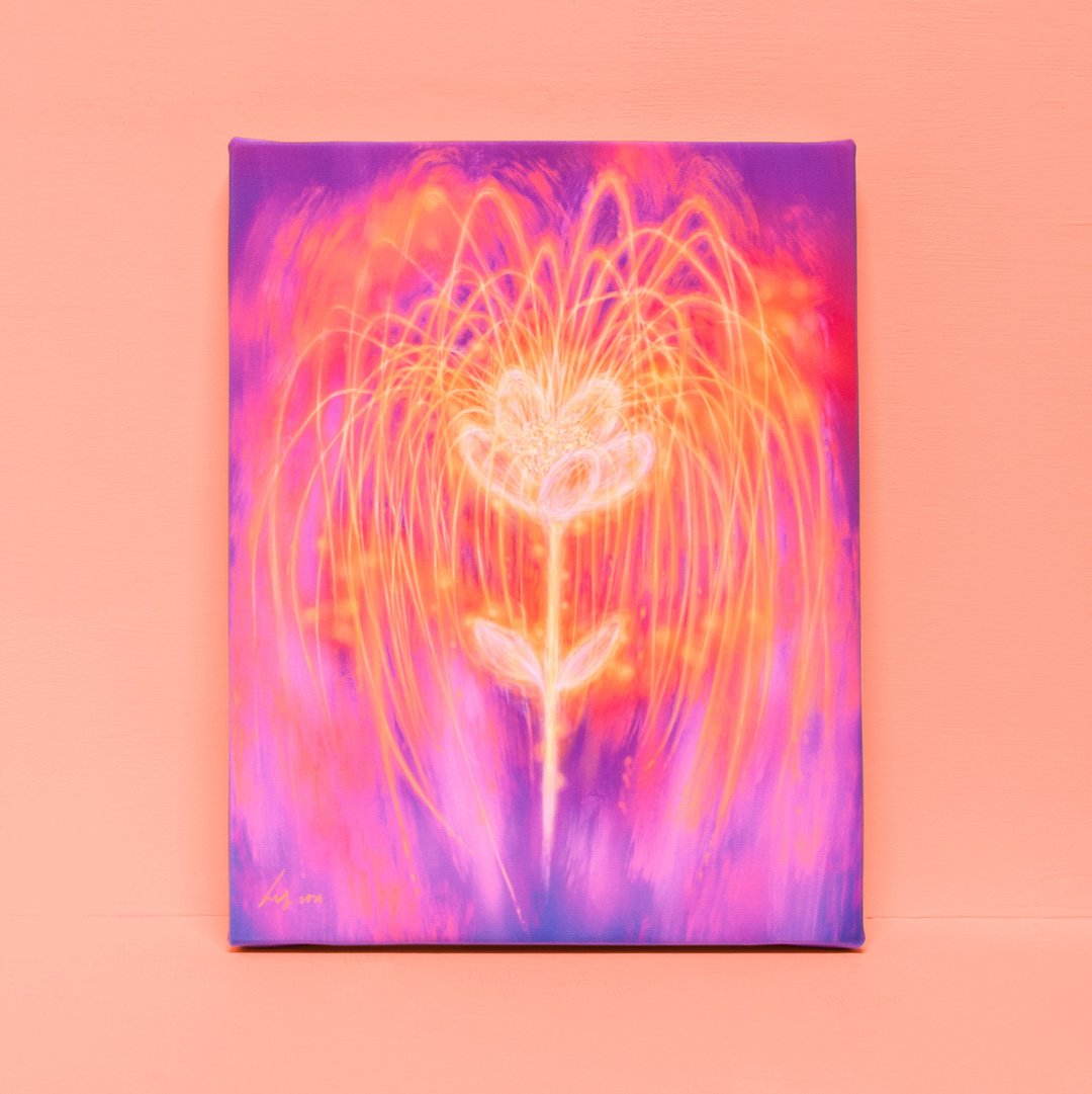 梦里的烟花-挂画/画/画作/装饰画/花/烟火/植物/夜景/奇幻/疗愈 - 海报/装饰画/版画 - 棉 紫色