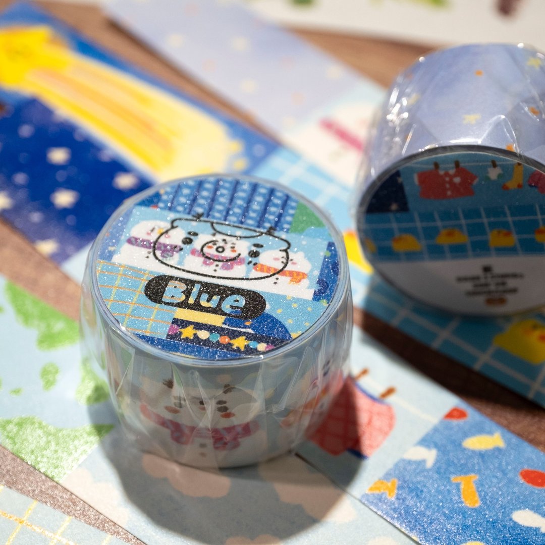 3cm 素材卷 蓝//纸胶带 - 纸胶带 - 纸 
