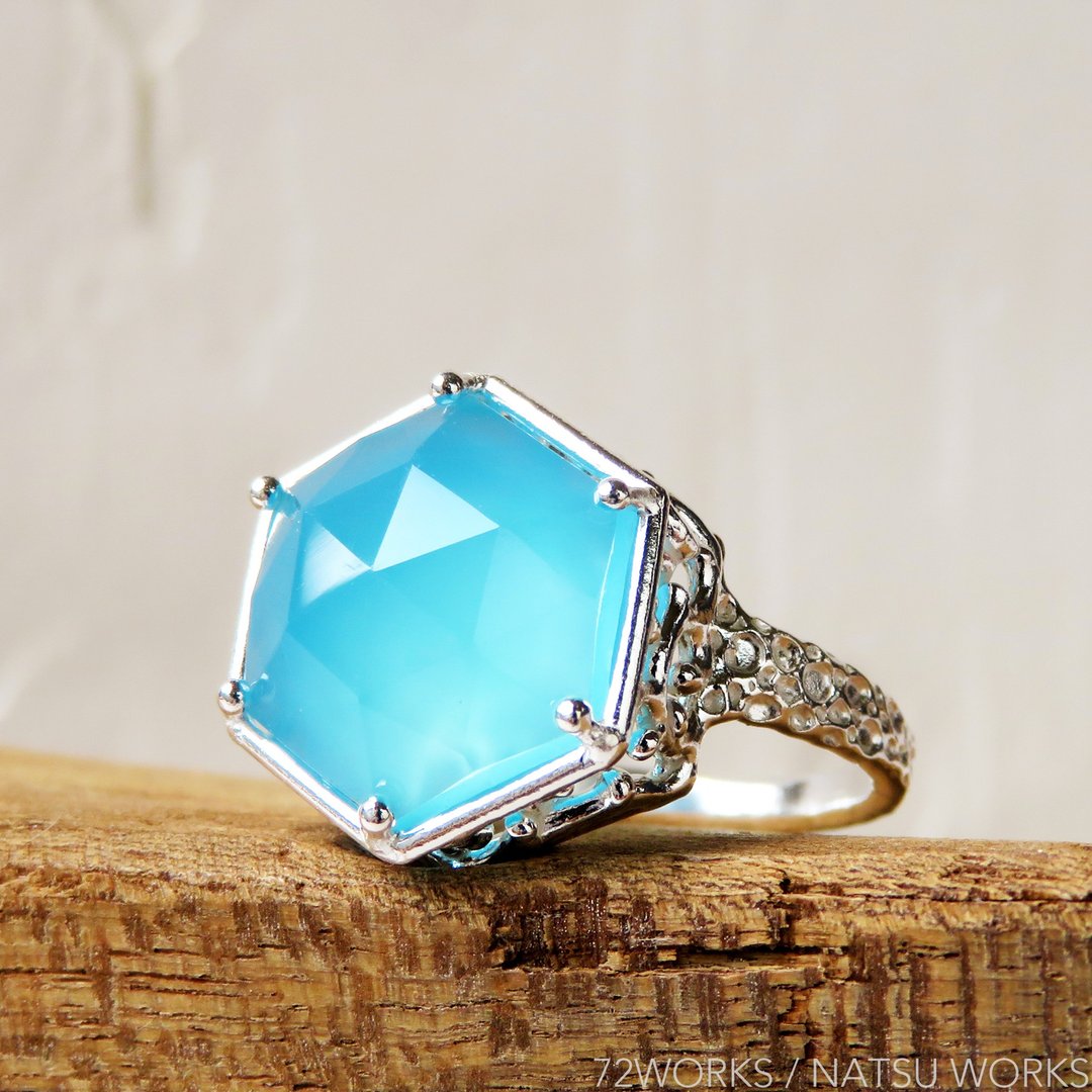Chalcedony Ring - 戒指 - 宝石 蓝色