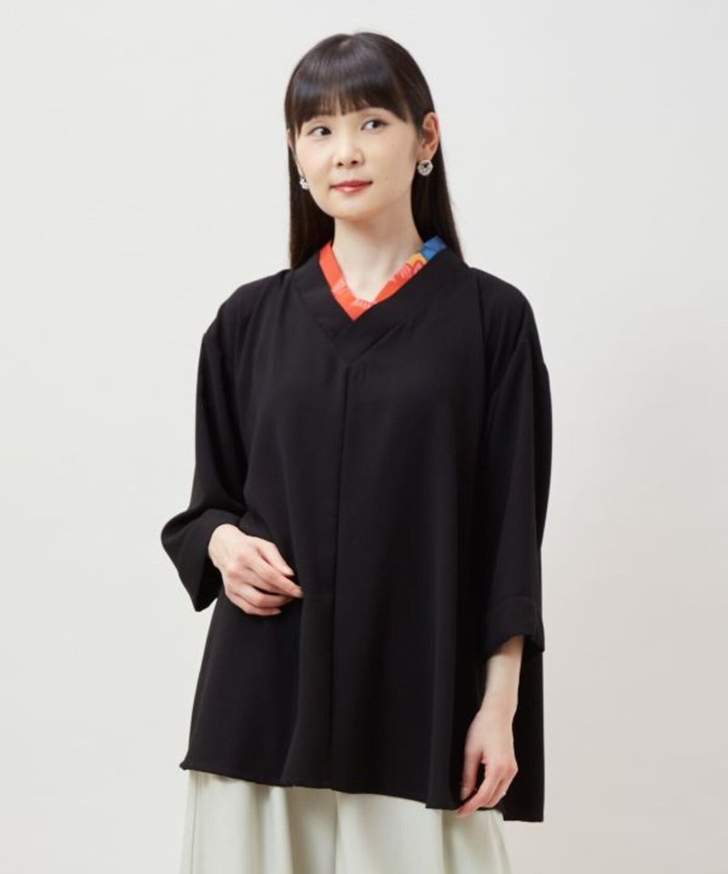 【热门预购】八挂花纹和风长版上衣 (三色) 7CQ-5301 - 女装上衣 - 棉．麻 