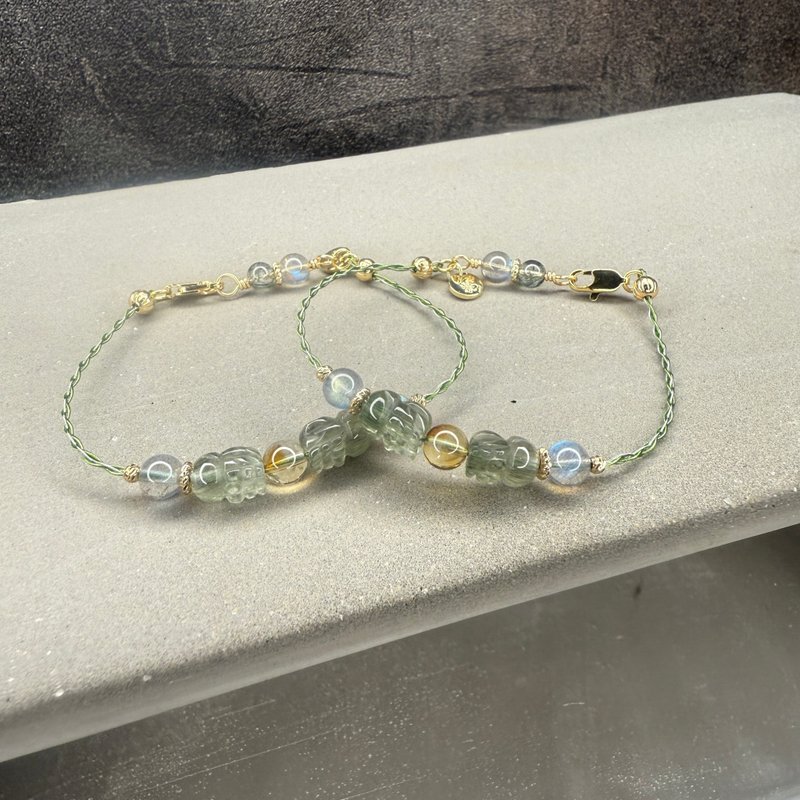 财运守护     财运 贵人 自信 邻手作 - 手链/手环 - 水晶 绿色