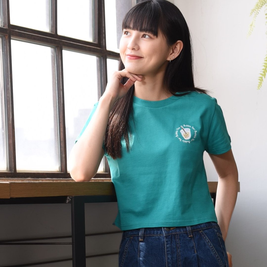 【台湾小吃系列 Tee】珍珠奶茶三色选择。流行短版。细纤纯棉 - 女装 T 恤 - 棉 