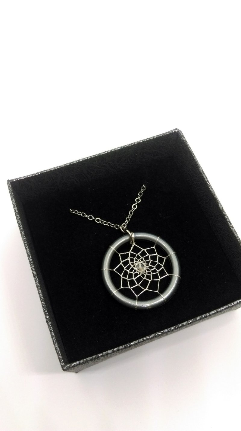 Series Premium//捕梦网//短项链//锁骨链//银//水晶 - 项链 - 宝石 银色