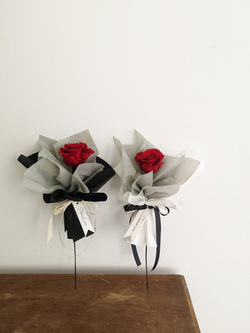 【永生玫瑰花花束】小王子与他的红玫瑰 •  情人节单枝永生玫瑰 - 干燥花/捧花 - 植物．花 红色