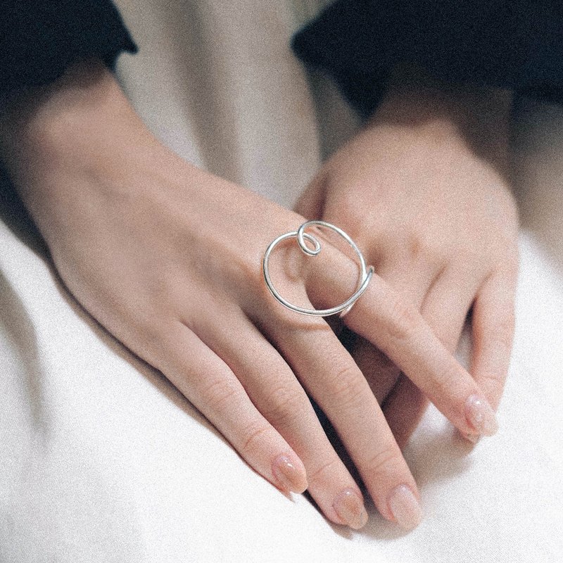 纯银大QQ心戒指 /礼物定制 - 戒指 - 纯银 银色